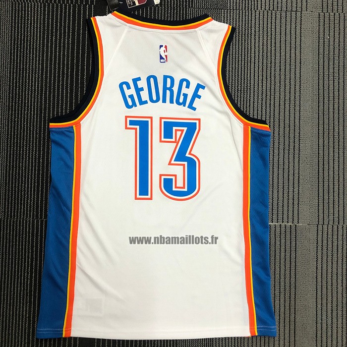Maillot Oklahoma City Thunder Paul George NO 13 Association Blanc